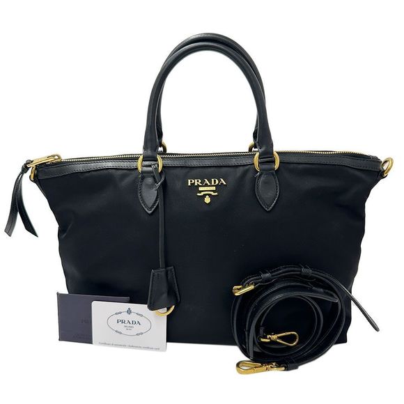 Prada Bag Women's Branded Handbag Shoulder Bag 2way Nylon Leather Black 1ba171 - Picture 12 of 12